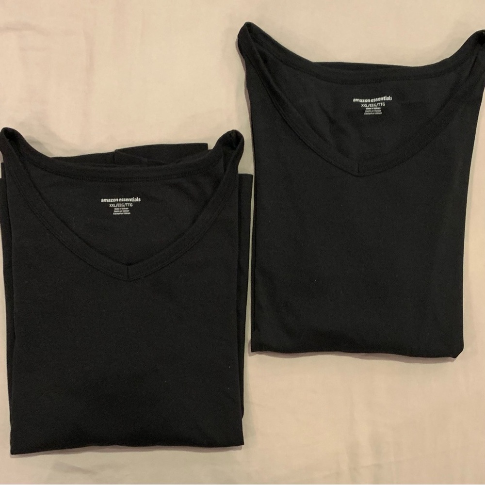 2 Black Amazon Essentials Tshirts - XXL